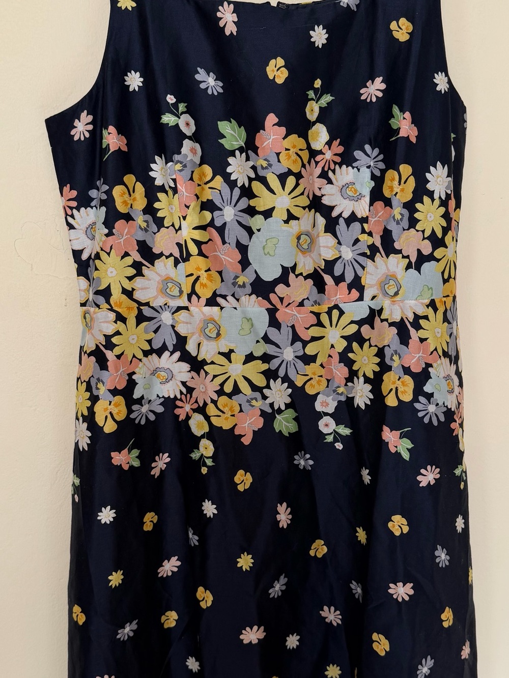 LOFT Navy Floral Printed A-Line Sundress - Picture 2 of 10